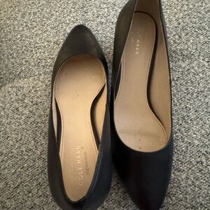 Cole Haan Women's Black Leather Block Heels (2in)